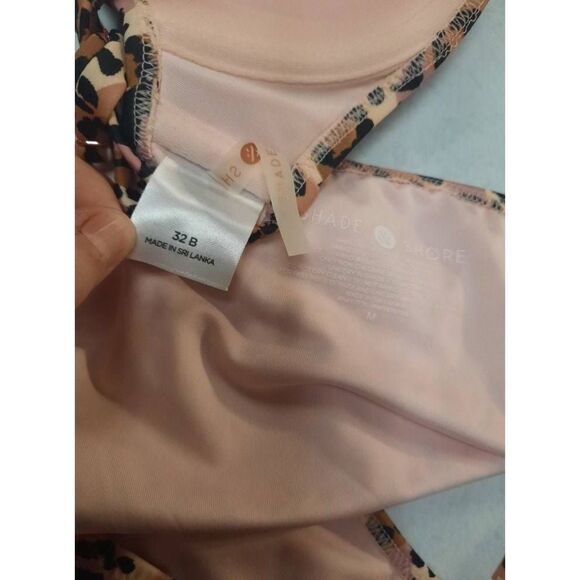Shade & Shore Size 32B Push Up Top M Cheeky Bottom Bikini Leopard Print - Picture 4 of 4